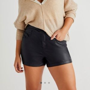 Free People Crvy Lace up Vegan Leather Shorts - size 20 or 35